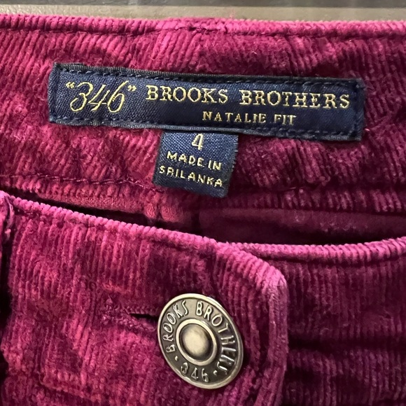 Brooks Brothers Size 4 346 Natalie Fit Wine color corduroy pants - Picture 2 of 8